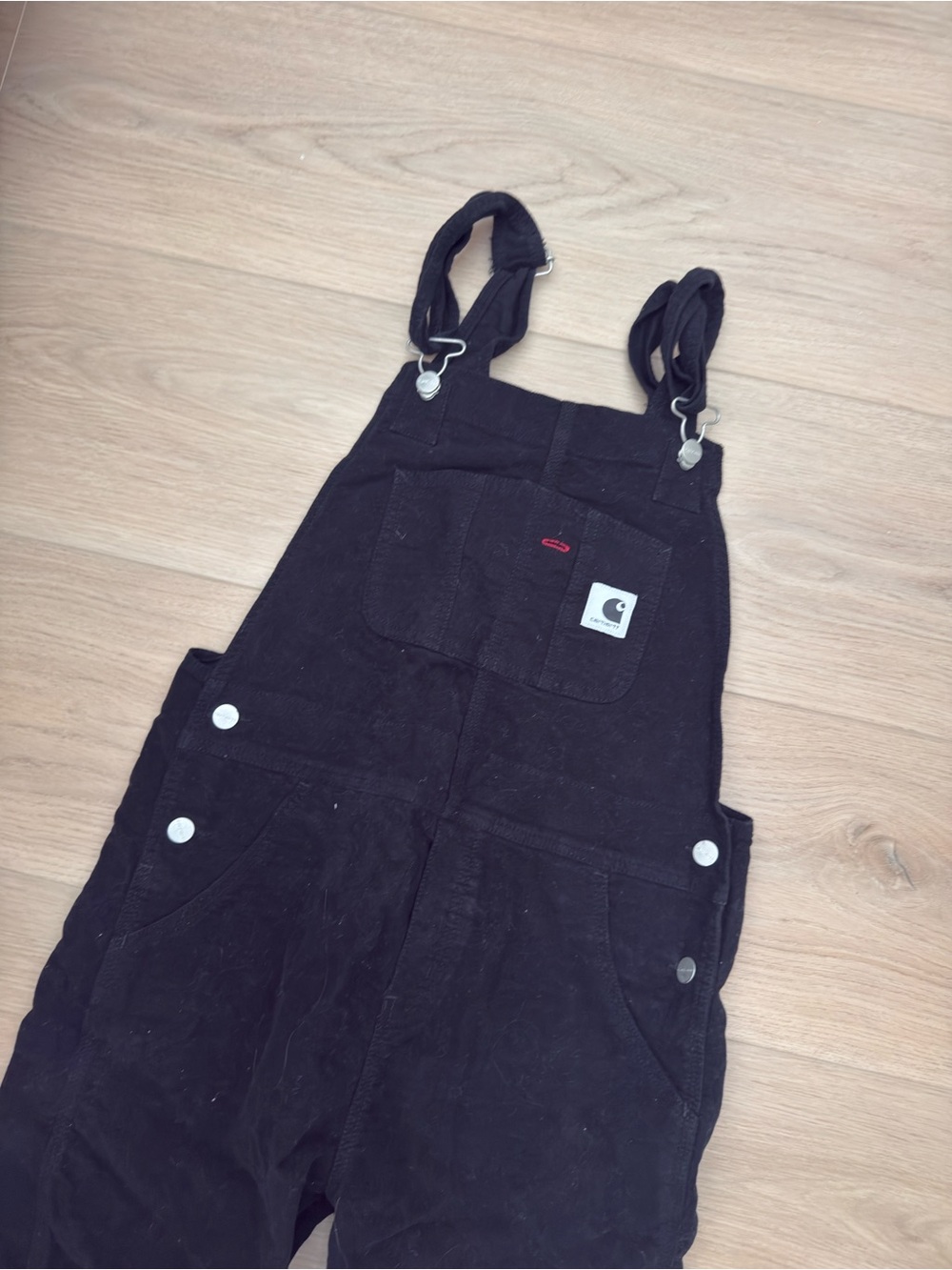 Black Overalls with Chest Pocket and Metal Hardware - Picture 2 of 2